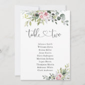 Rosa Grünpflanzen Tischnummer 2 Sitzplan (Vorderseite)