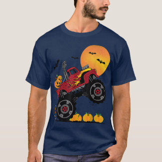 Rosa gruseliger Halloween-Monster-Truck-Kürbis-Mum T-Shirt