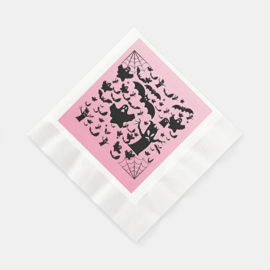 Rosa gruseliges Geisterwald-Design Serviette (Ecke)