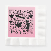 Rosa gruseliges Geisterwald-Design Serviette (Vorderseite)