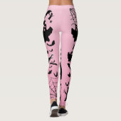 Rosa Gruselwald-Musterkunst mit Geistern Leggings (Rückseite)