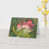 Rosa Grüße Karte (Gelbe Blume)