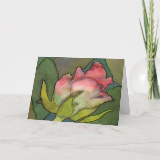 Rosa Grüße Karte (Vorderseite)