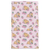 Rosa Guinea Schwein und Erdbeermuster Kleine Geschenktüte (Rückseite)