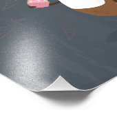 Rosa Guinea Schweinchen mit Cupcake Art Foto Druck (Ecke)