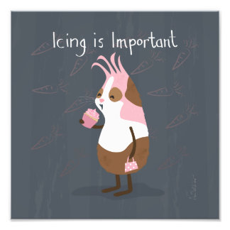 Rosa Guinea Schweinchen mit Cupcake Art Foto Druck