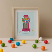 Rosa Gumball Maschine Bonbons Kaugummi Personalisi Poster