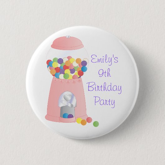Rosa Gumball-Maschine Button (Vorderseite)