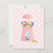 Rosa Gumball-Maschine Einladung (Rückseite)
