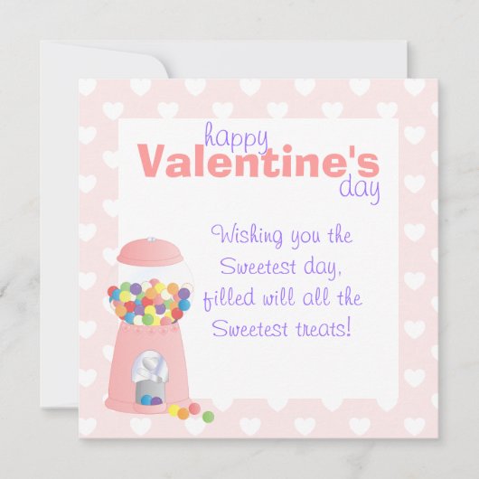 Rosa Gumball-Maschine Feiertagskarte (Vorderseite)