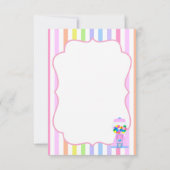 Rosa Gumball-Maschine und Regenbogenstreifen Dankeskarte (Rückseite)