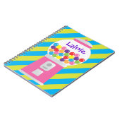 Rosa Gumball Maschinen-personalisiertes Notizbuch Notizblock (Linke Seite)