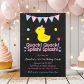 Rosa Gummi Duck 1. Geburtstag Einladung