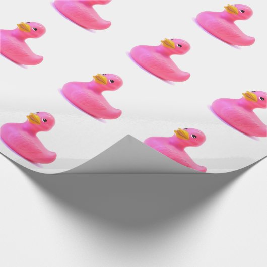 Rosa Gummi Duck Geschenkpapier (Ecke)