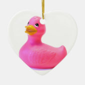 Rosa Gummi Duck Keramikornament (Vorne)