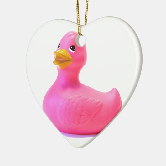 Rosa Gummi Duck Keramikornament (Links)