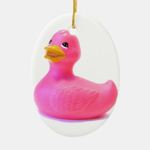 Rosa Gummi Duck Keramikornament