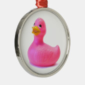 Rosa Gummi Duck Silbernes Ornament (Rechts)