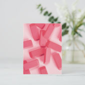 Rosa Gummi-Radierer Postkarte (Stehend Vorderseite)