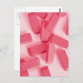 Rosa Gummi-Radierer Postkarte (Vorne/Hinten)
