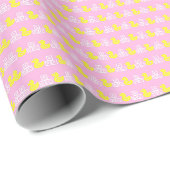 Rosa Gummiente Geschenkpapier (Rolleneckpunkt)