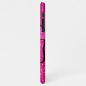 rosa gürtelige Telefonzelle/ blendendes Herz iPhone Hülle (Linke Seite)