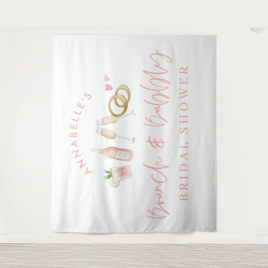 Rosa gürtelndes Brautparty Wandteppich (Vorderseite)