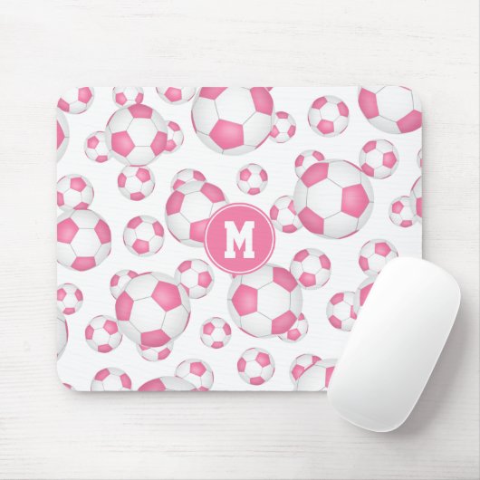 Rosa, gürtelweiße Sportfußballmuster Mousepad (Mit Mouse)