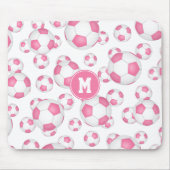 Rosa, gürtelweiße Sportfußballmuster Mousepad (Vorne)