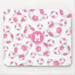 Rosa, gürtelweiße Sportfußballmuster Mousepad