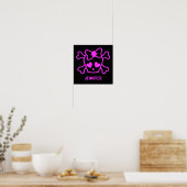 Rosa gürtiger Emoskull mit Bogen Poster (Küche)