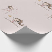 Rosa Gymnastik Geburtstagsparty Geschenkpapier (Ecke)
