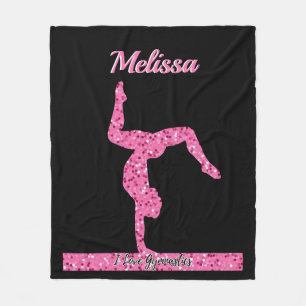 Rosa Gymnastik Girl Sparkle Balancebar Fleecedecke