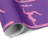 Rosa Gymnastik Girl Sparkle Balancebar Geschenkpapier (Rolleneckpunkt)