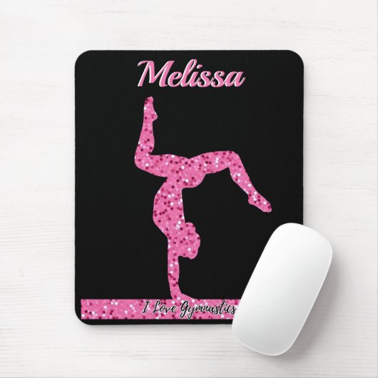 Rosa Gymnastik Girl Sparkle Balancebar Mousepad (Mit Mouse)