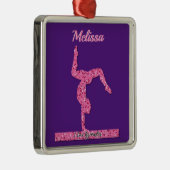 Rosa Gymnastik Girl Sparkle Balancebar Ornament Aus Metall (Rechts)