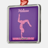 Rosa Gymnastik Girl Sparkle Balancebar Ornament Aus Metall (Links)