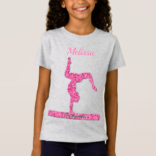 Rosa Gymnastik Girl Sparkle Balancebar T-Shirt