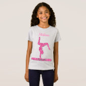 Rosa Gymnastik Girl Sparkle Balancebar T-Shirt (Vorne ganz)