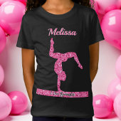 Rosa Gymnastik Girl Sparkle Balancebar T-Shirt