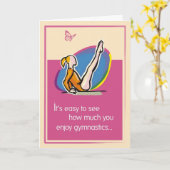 Rosa Gymnastik Herzlichen Glückwunsch Karte (Gelbe Blume)