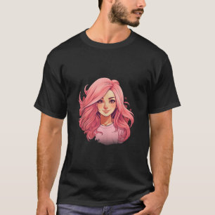 Rosa Haar animiertes Mädchen Idee Kreative Inspira T-Shirt