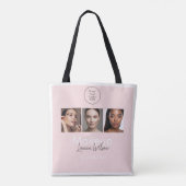 Rosa Haar-, Make-up- & Schönheitsstudio-Branding Tasche (Rückseite)