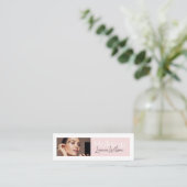 Rosa Haar-, Make-up- und Schönheitsstudio Mini Visitenkarte (Stehend Vorderseite)