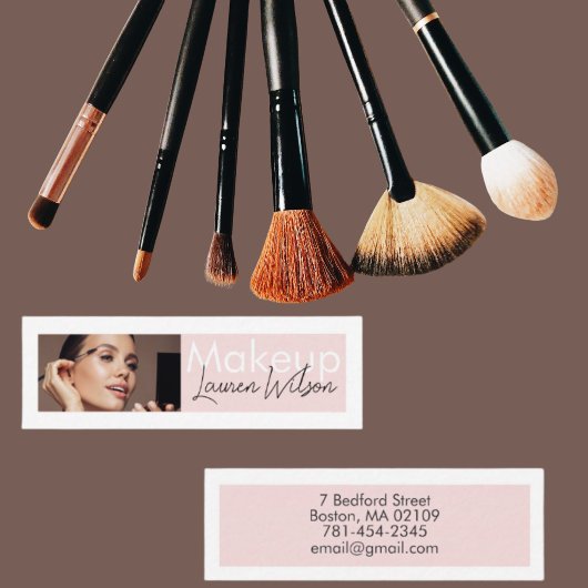 Rosa Haar-, Make-up- und Schönheitsstudio Mini Visitenkarte