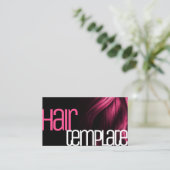 Rosa Haar Moderne Neonfarben Friseur Visitenkarte (Stehend Vorderseite)