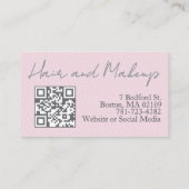 Rosa Haar- und Schönheitsgeschäft QR-Code Visitenk Visitenkarte (Rückseite)