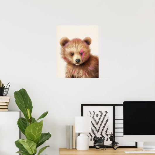 Rosa Haarbär Kinderzimmer Poster (Heimbüro)