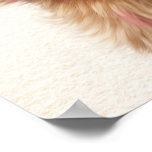 Rosa Haarbär Kinderzimmer Poster (Ecke)