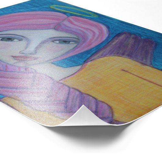 Rosa Haarbügel, 4x6 Druck (Ecke)